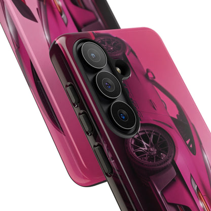 Vivid Pink Sports Car Tough Phone Case - Drop Proof Armor Cover
