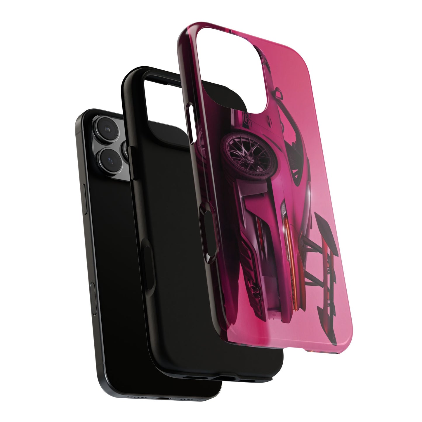Vivid Pink Sports Car Tough Phone Case - Drop Proof Armor Cover