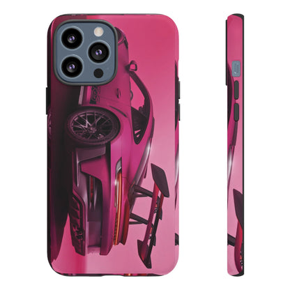 Vivid Pink Sports Car Tough Phone Case - Drop Proof Armor Cover