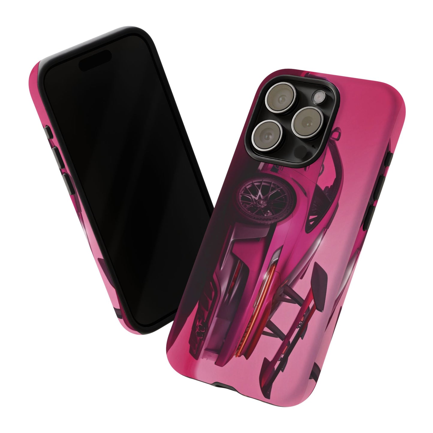 Vivid Pink Sports Car Tough Phone Case - Drop Proof Armor Cover