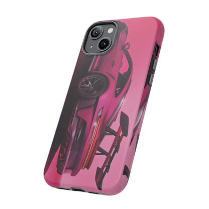 Vivid Pink Sports Car Tough Phone Case - Drop Proof Armor Cover