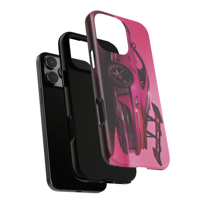 Vivid Pink Sports Car Tough Phone Case - Drop Proof Armor Cover