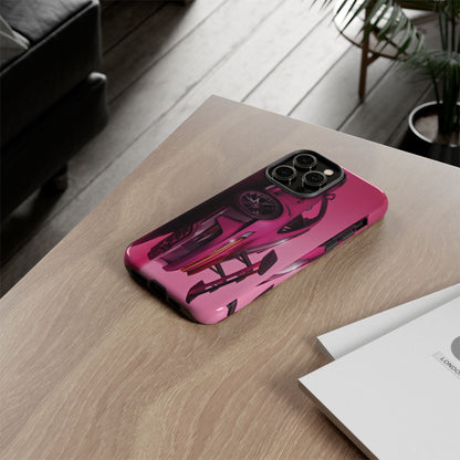 Vivid Pink Sports Car Tough Phone Case - Drop Proof Armor Cover
