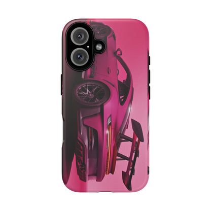 Vivid Pink Sports Car Tough Phone Case - Drop Proof Armor Cover