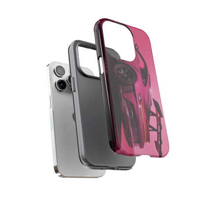 Vivid Pink Sports Car Tough Phone Case - Drop Proof Armor Cover