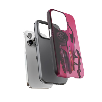 Vivid Pink Sports Car Tough Phone Case - Drop Proof Armor Cover