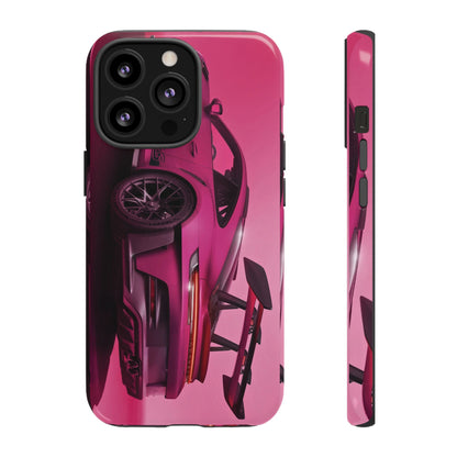 Vivid Pink Sports Car Tough Phone Case - Drop Proof Armor Cover