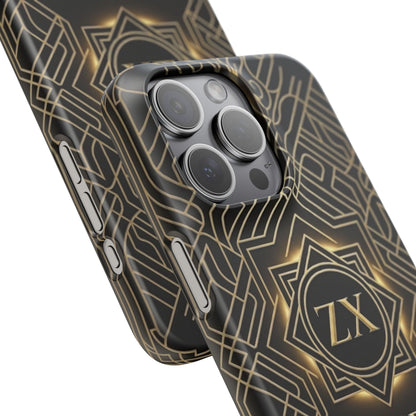 Luxury Gold Geometric Art Deco Slim Phone Case for iPhone & Samsung