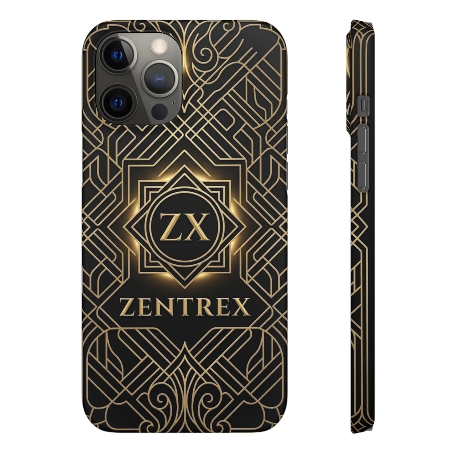 Luxury Gold Geometric Art Deco Slim Phone Case for iPhone & Samsung