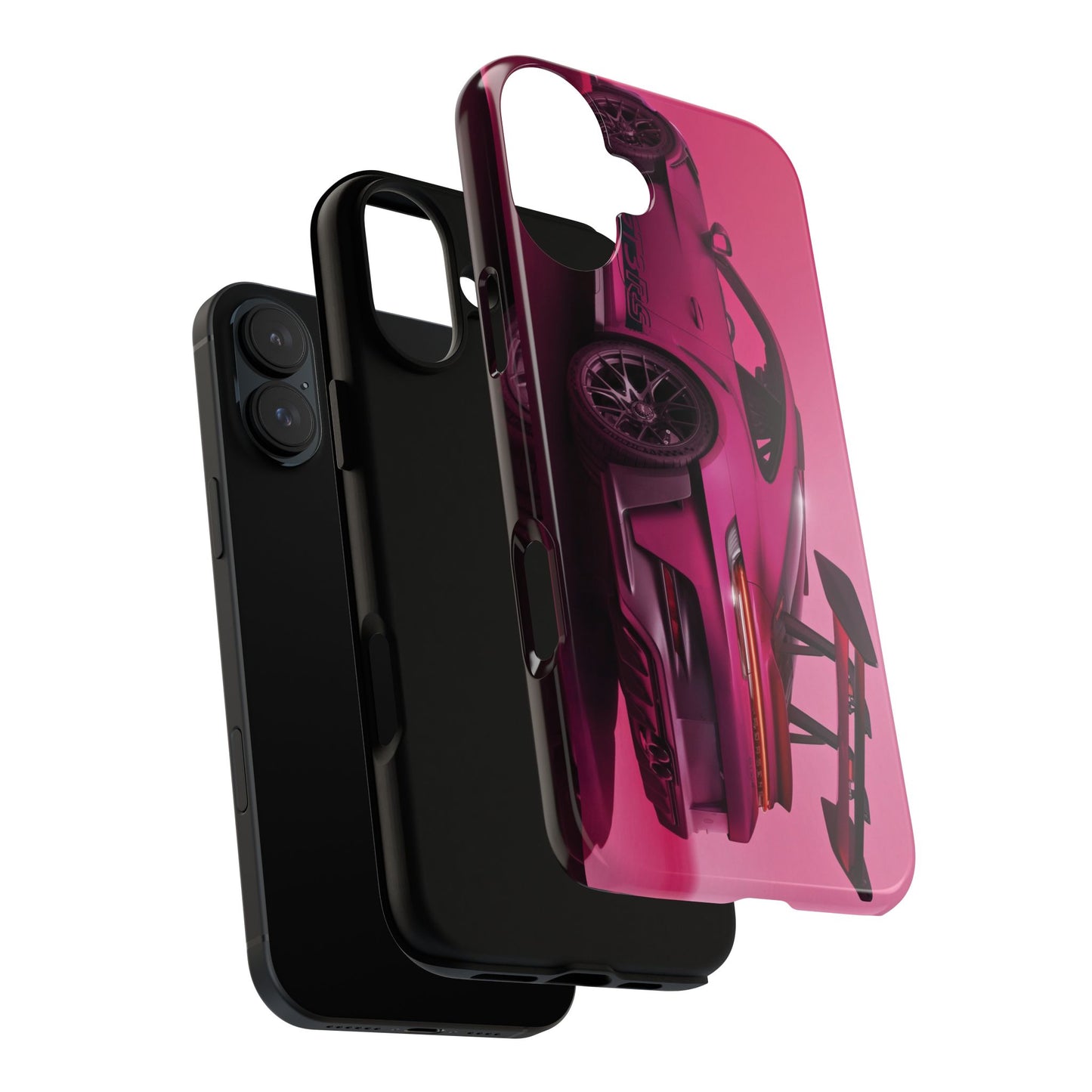 Vivid Pink Sports Car Tough Phone Case - Drop Proof Armor Cover