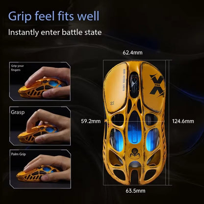 GravaStar X PRO Yellow 49g Magnesium Alloy Wireless 8K Gaming Mouse