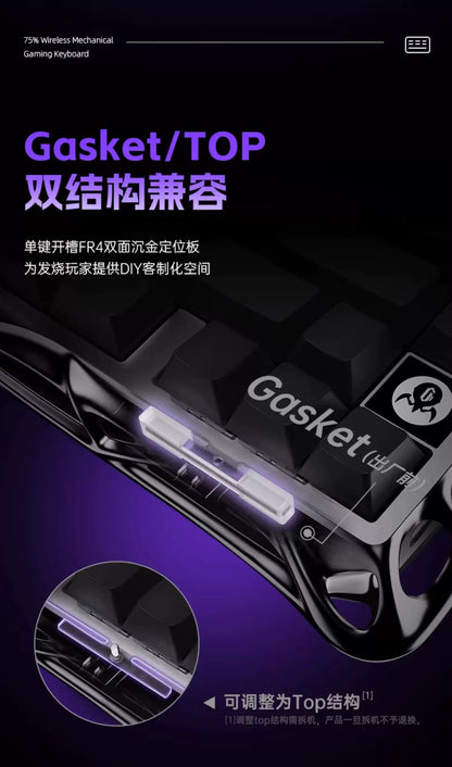 GravaStar K1 Pro Wireless 75% Hot-Swappable RGB Mechanical Keyboard