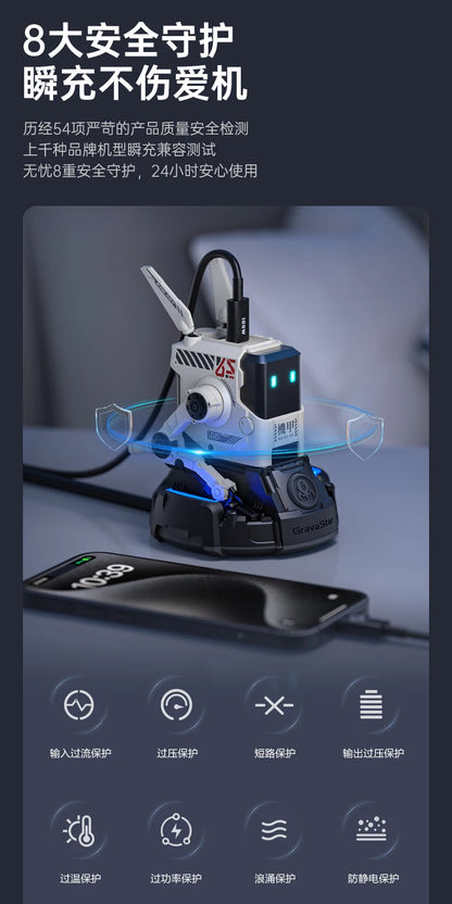 GravaStar 65W Gallium Nitride 3-in-1 Desktop Wireless Charging Hub