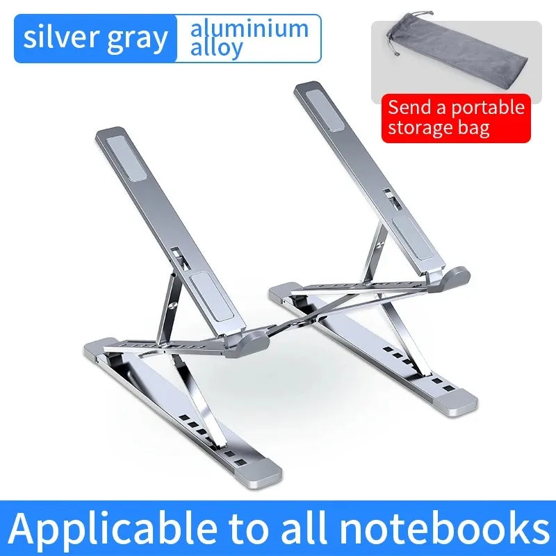 Adjustable Foldable Aluminum Laptop Stand with 15-Speed Height Adjustment