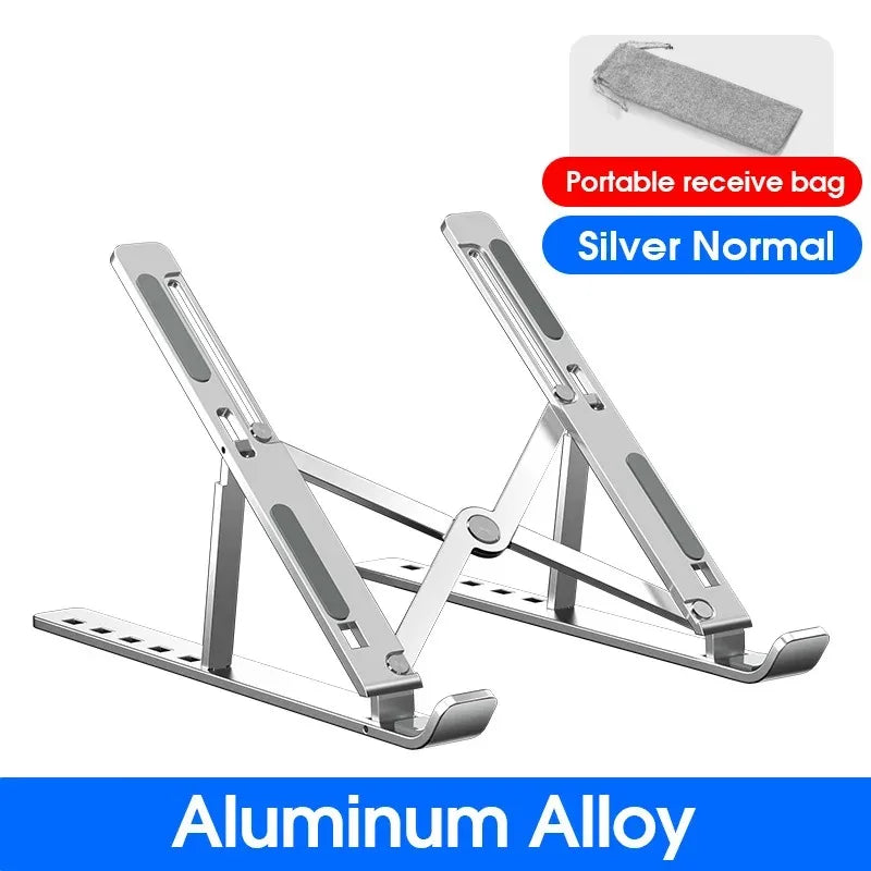 Adjustable Foldable Aluminum Laptop Stand with 15-Speed Height Adjustment