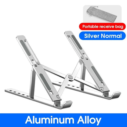 Adjustable Foldable Aluminum Laptop Stand with 15-Speed Height Adjustment