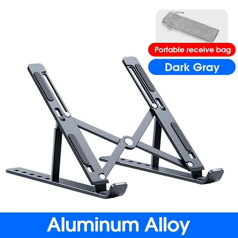Adjustable Foldable Aluminum Laptop Stand with 15-Speed Height Adjustment