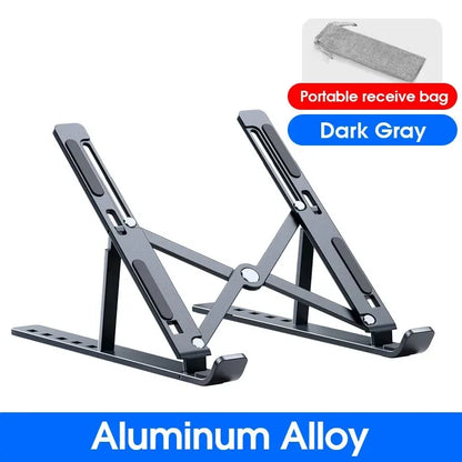 Adjustable Foldable Aluminum Laptop Stand with 15-Speed Height Adjustment