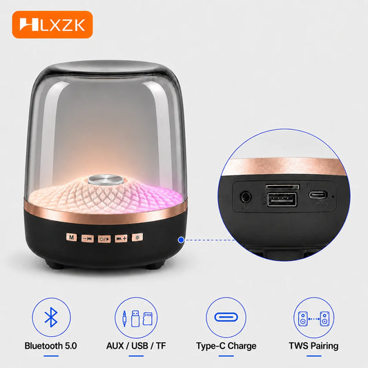 Wireless Desktop Soundbar Bluetooth 5.0 Speaker with RGB Breathing Lamp