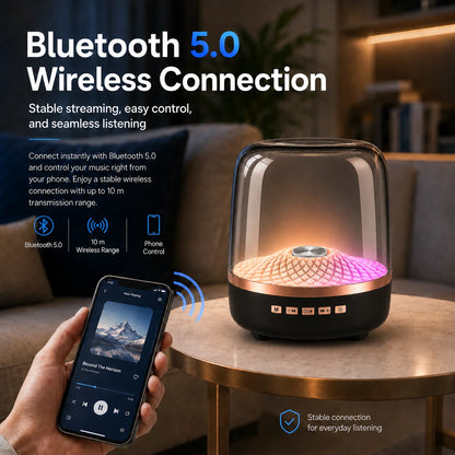 Wireless Desktop Soundbar Bluetooth 5.0 Speaker with RGB Breathing Lamp