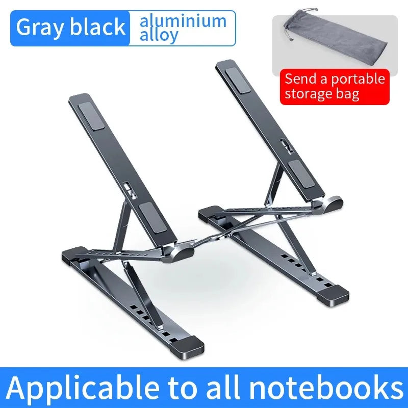 Adjustable Foldable Aluminum Laptop Stand with 15-Speed Height Adjustment
