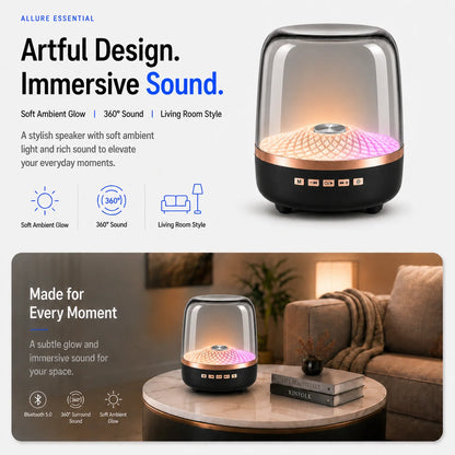 Wireless Desktop Soundbar Bluetooth 5.0 Speaker with RGB Breathing Lamp