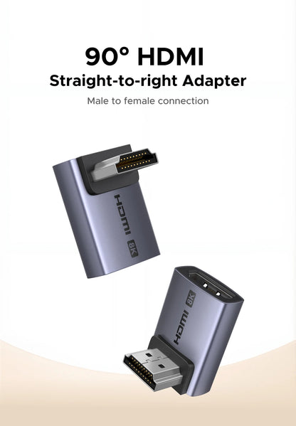 UGREEN Right Angle HDMI 2.1 Adapter Male to Female 8K@60Hz Connector