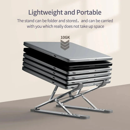 Adjustable Foldable Aluminum Laptop Stand with 15-Speed Height Adjustment