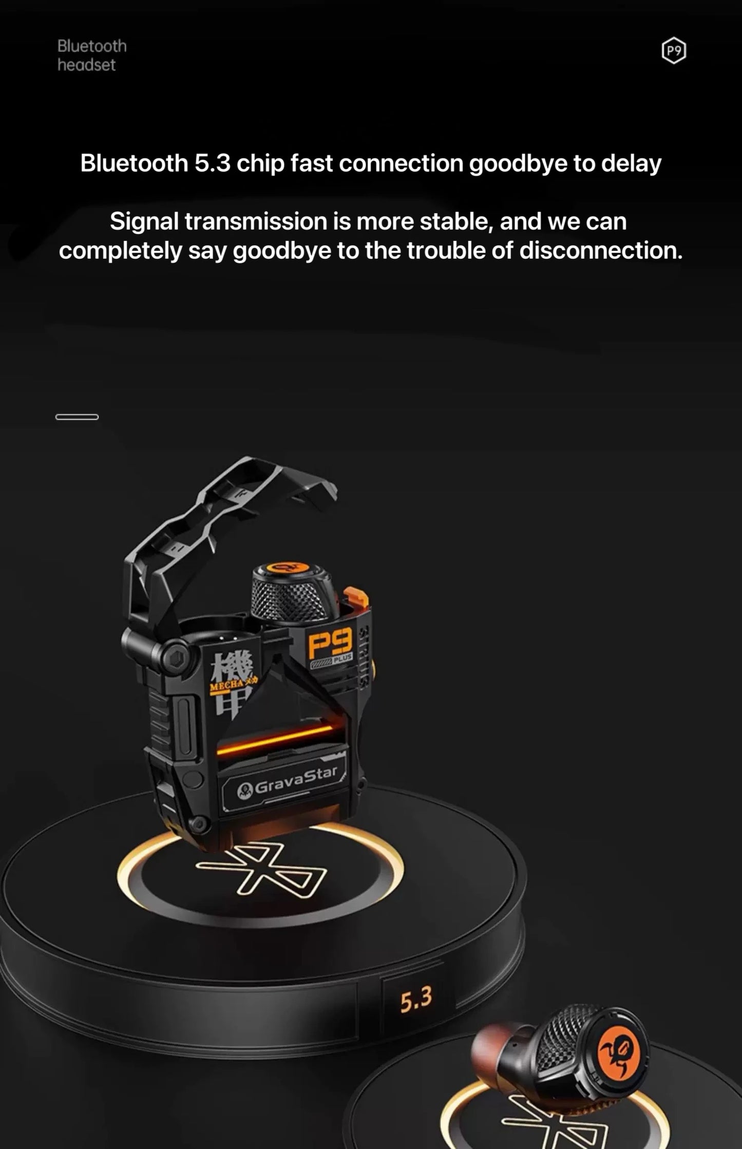 GravaStar Sirius P9 Plus Wireless ANC Gam ing Earphones with RGB