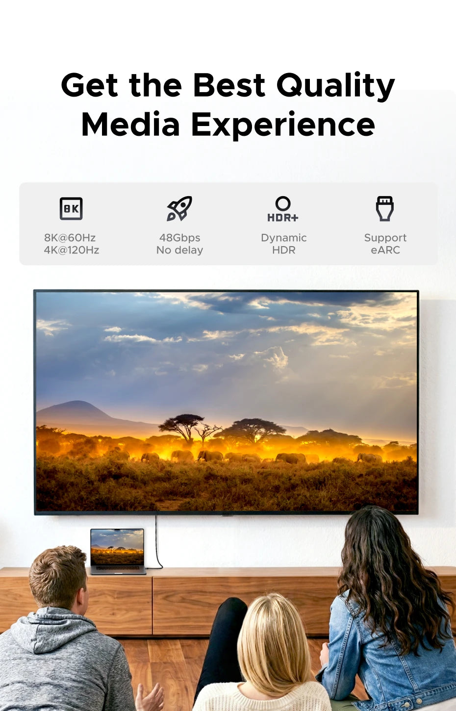 UGREEN Right Angle HDMI 2.1 Adapter Male to Female 8K@60Hz Connector