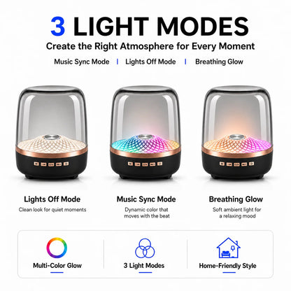 Wireless Desktop Soundbar Bluetooth 5.0 Speaker with RGB Breathing Lamp